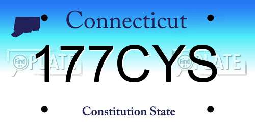 177CYS Connecticut License Plate