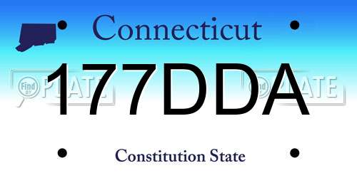 177DDA Connecticut License Plate