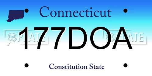 177DOA Connecticut License Plate