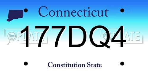 177DQ4 Connecticut License Plate