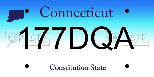 177DQA Connecticut License Plate