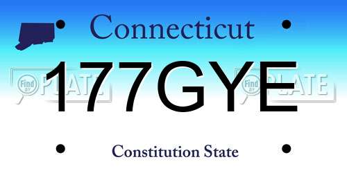 177GYE Connecticut License Plate