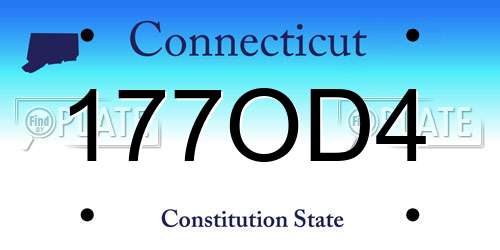 177OD4 Connecticut License Plate