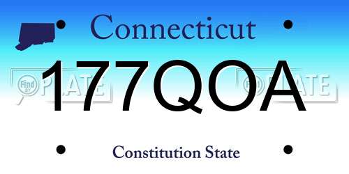 177QOA Connecticut License Plate