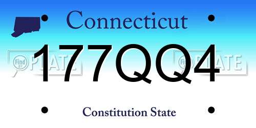 177QQ4 Connecticut License Plate