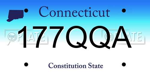 177QQA Connecticut License Plate
