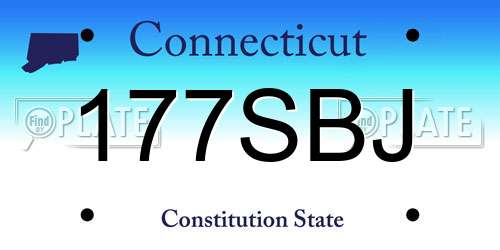 177SBJ Connecticut License Plate