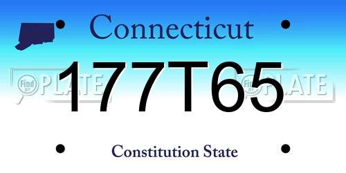177T65 Connecticut License Plate