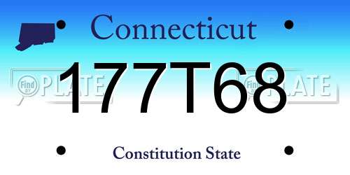 177T68 Connecticut License Plate