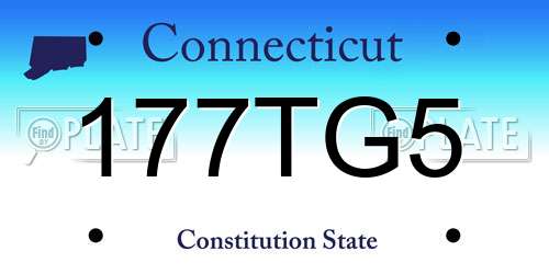 177TG5 Connecticut License Plate