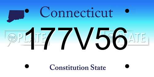 177V56 Connecticut License Plate