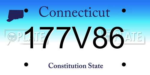 177V86 Connecticut License Plate