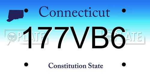 177VB6 Connecticut License Plate