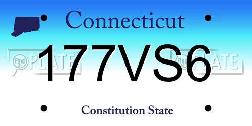 177VS6 Connecticut License Plate