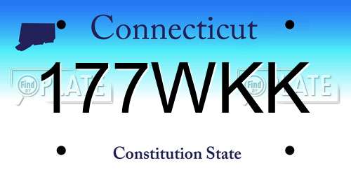 177WKK Connecticut License Plate