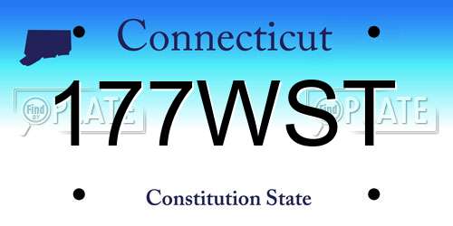 177WST Connecticut License Plate