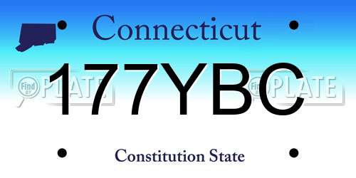 177YBC Connecticut License Plate