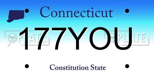 177YOU Connecticut License Plate