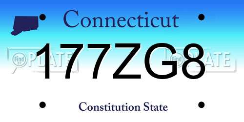177ZG8 Connecticut License Plate