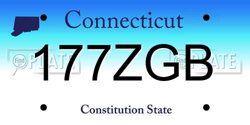 177ZGB Connecticut License Plate
