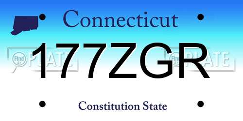 177ZGR Connecticut License Plate