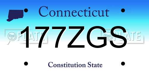 177ZGS Connecticut License Plate