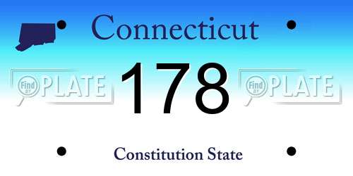178 Connecticut License Plate