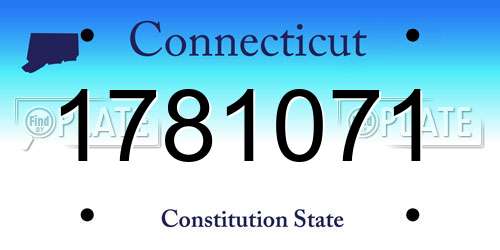 1781071 Connecticut License Plate