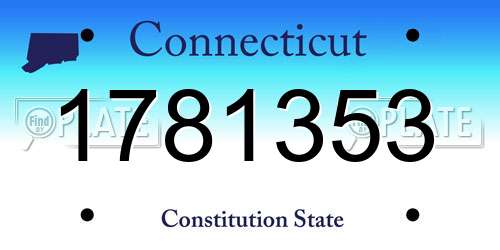 1781353 Connecticut License Plate
