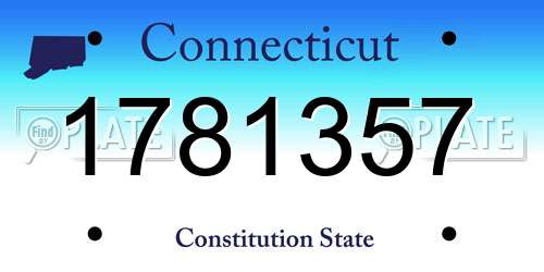 1781357 Connecticut License Plate