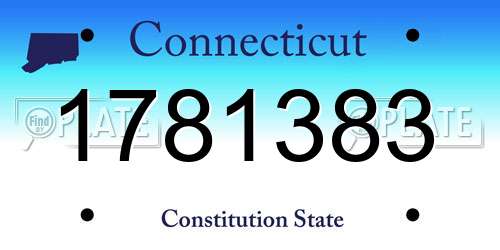 1781383 Connecticut License Plate
