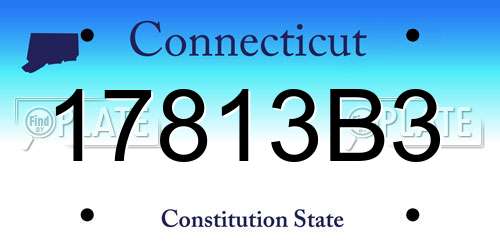 17813B3 Connecticut License Plate