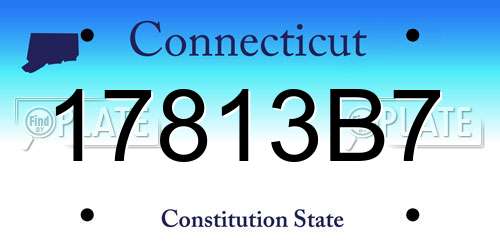 17813B7 Connecticut License Plate
