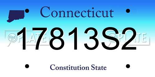 17813S2 Connecticut License Plate