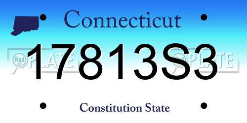 17813S3 Connecticut License Plate