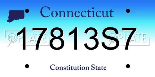 17813S7 Connecticut License Plate