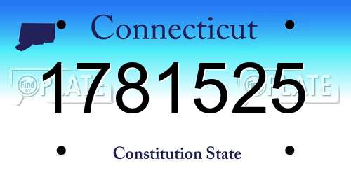 1781525 Connecticut License Plate