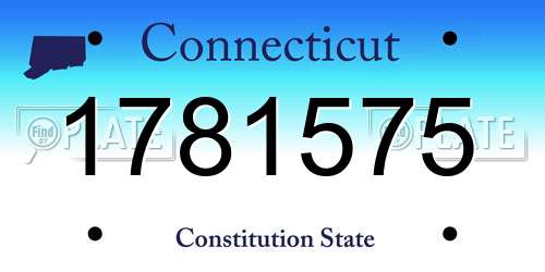 1781575 Connecticut License Plate