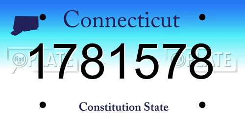 1781578 Connecticut License Plate