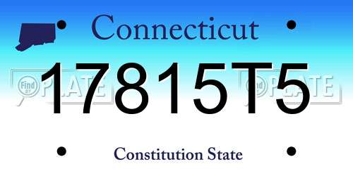 17815T5 Connecticut License Plate