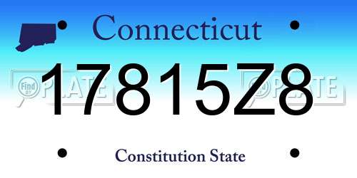 17815Z8 Connecticut License Plate