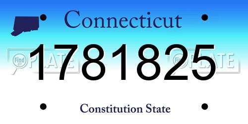 1781825 Connecticut License Plate