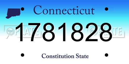 1781828 Connecticut License Plate