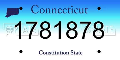 1781878 Connecticut License Plate