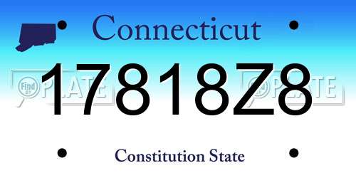 17818Z8 Connecticut License Plate