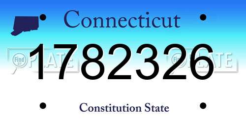 1782326 Connecticut License Plate