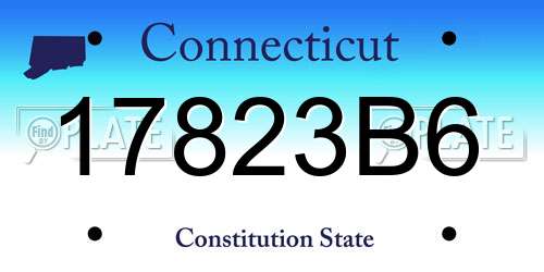 17823B6 Connecticut License Plate