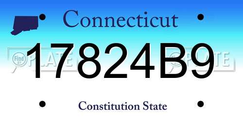 17824B9 Connecticut License Plate