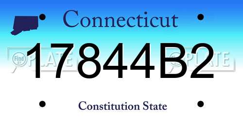 17844B2 Connecticut License Plate