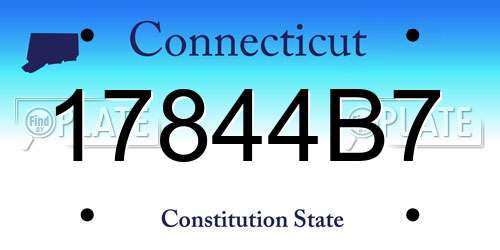 17844B7 Connecticut License Plate